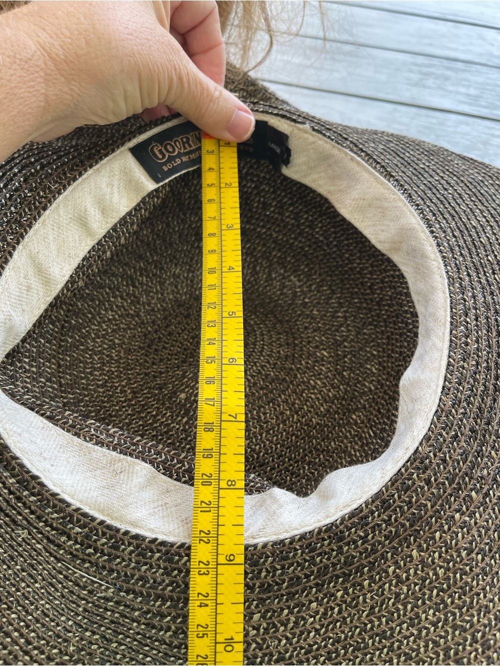 Goorin Bros. Vintage Woven Wide-Brim Sun Hat with Bow Accent Size Large - Picture 6 of 7